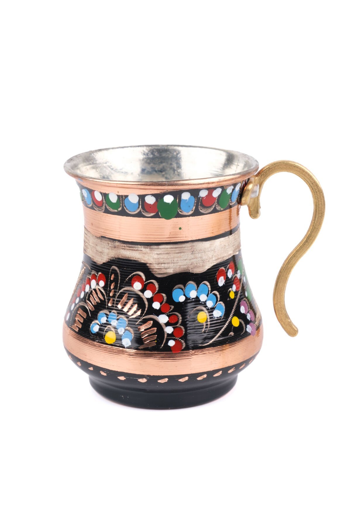 Bakır 2'li Mine Işlemeli Ayran Ve Su Bardağı