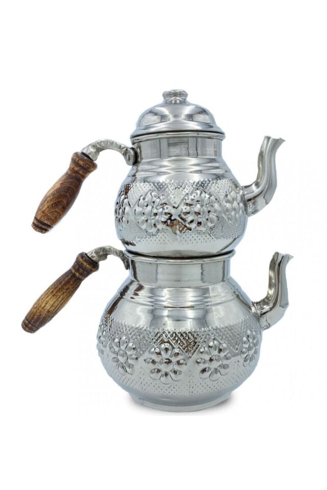 Bakır Büyük Çaydanlık Nikelli