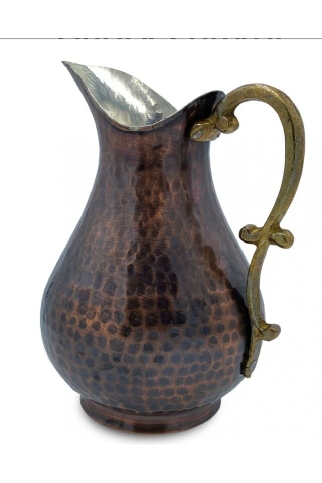 Bakır Çekiçli Eskitme Ördek Sürahi