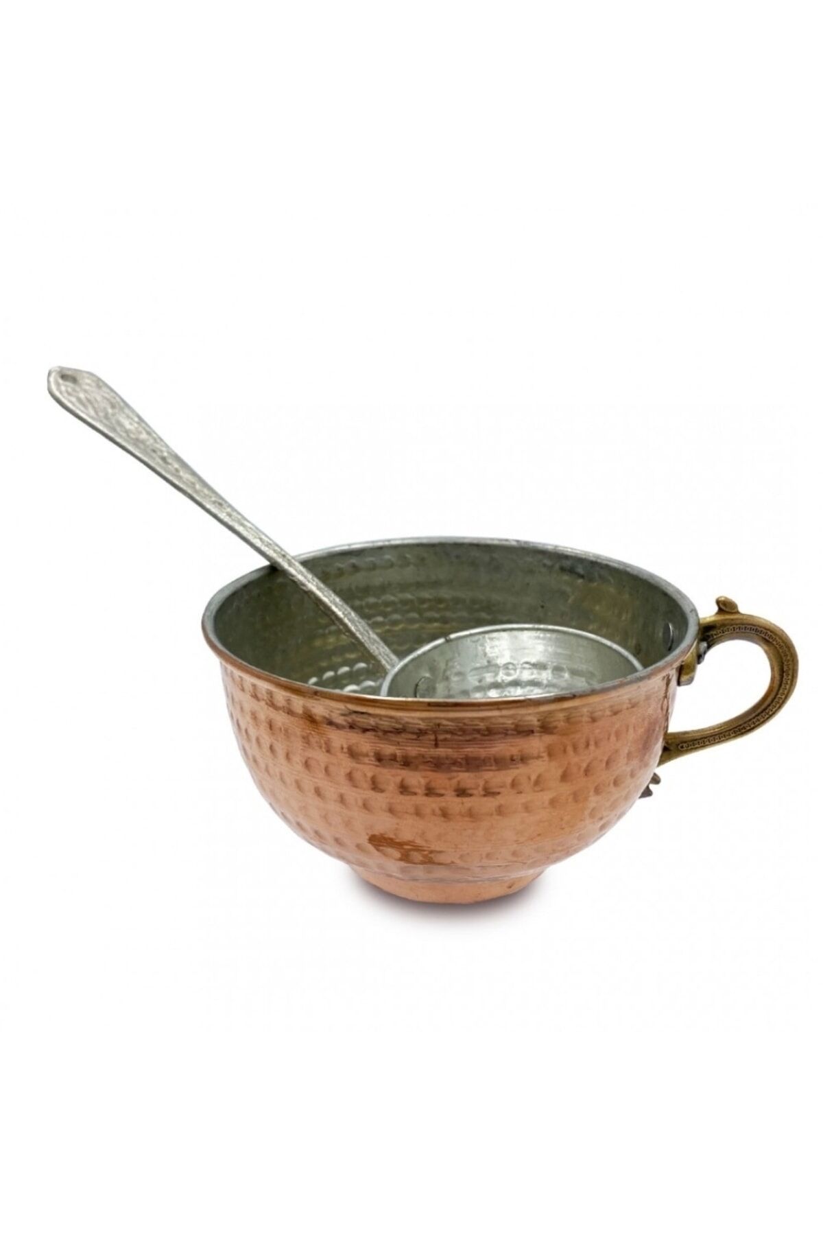 Bakır Tas Ve Küçük Çomça Bardak