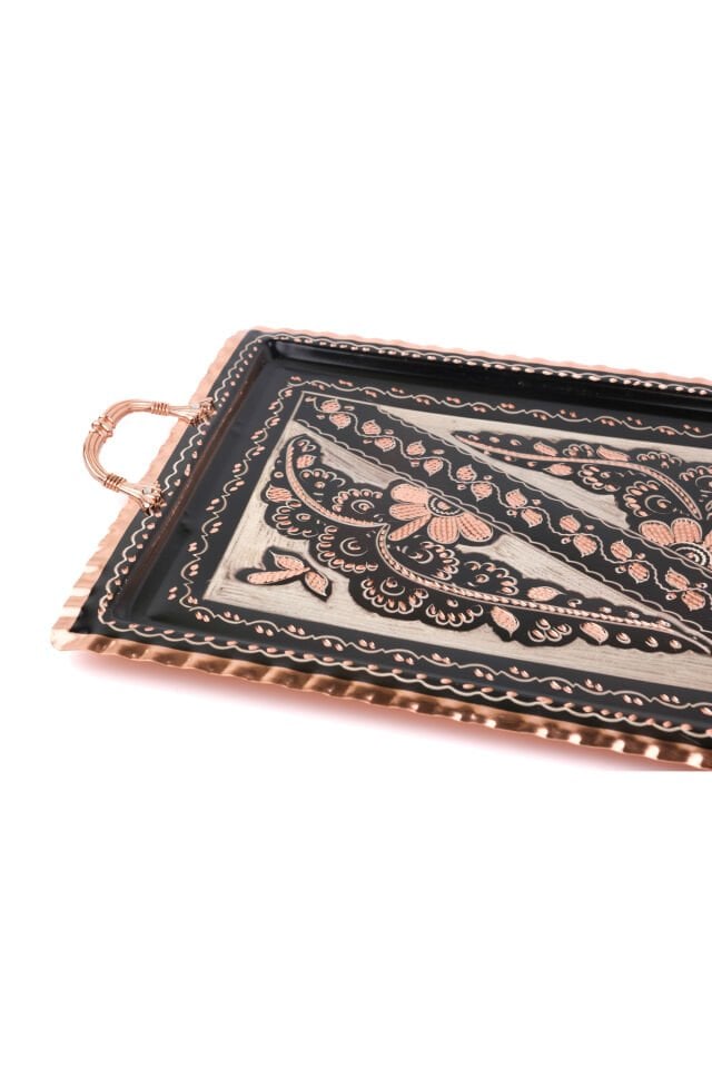 Bakır Tepsi Erzincan El Işleme Dört Kişilik